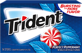 Trident Gum Perfect Peppermint Flavor Sugar Free Gum Quantity 14 Pieces Per Pack 12 Packs Per Box Sweet Browse at UsaCandyWholesale.Com